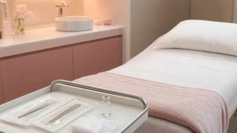 Aesthetics practitioner in a bright clinic treatment room