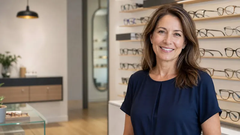 Optometrist in practice